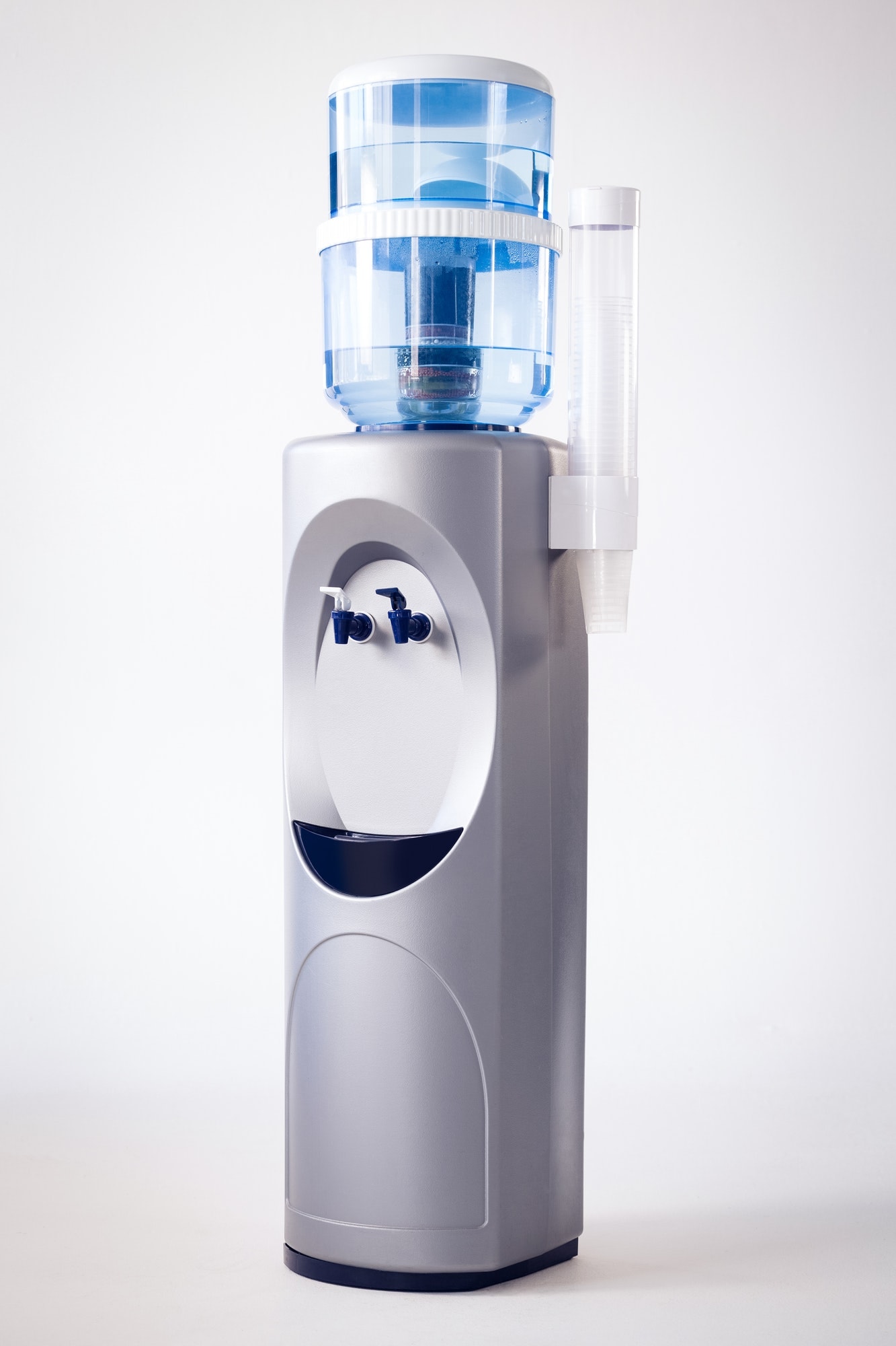 Water dispenser on white background